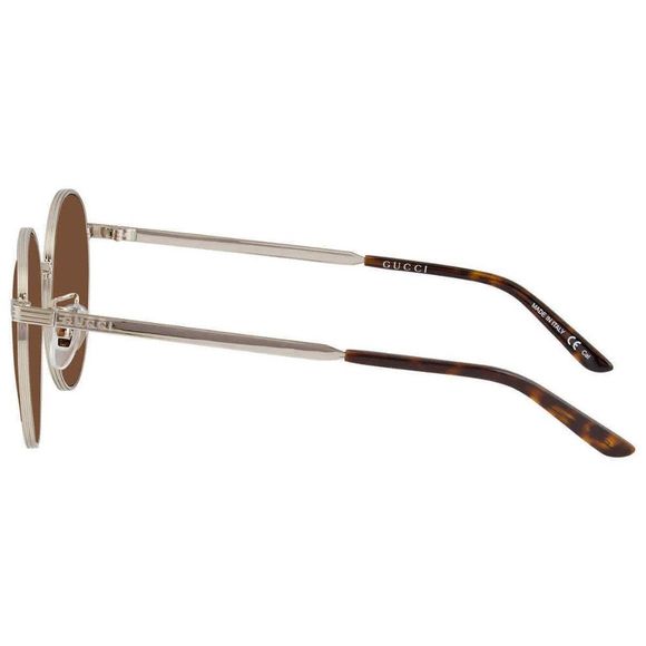 NEW Gucci Brown Round Unisex Sunglasses - Picture 3 of 4